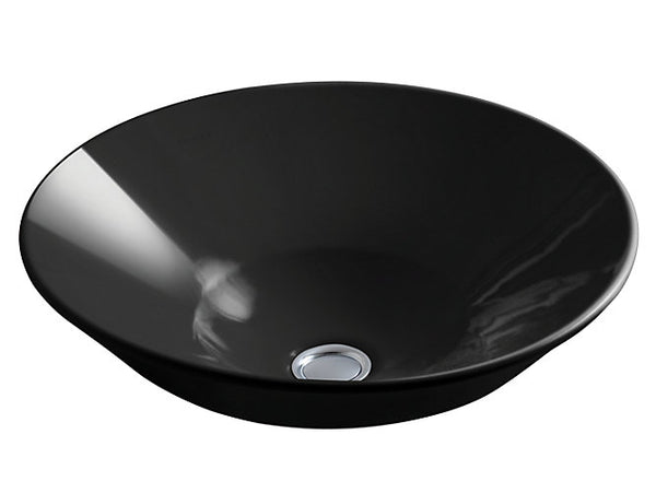 Conical Bell Round Table Top Wash Basin In Black