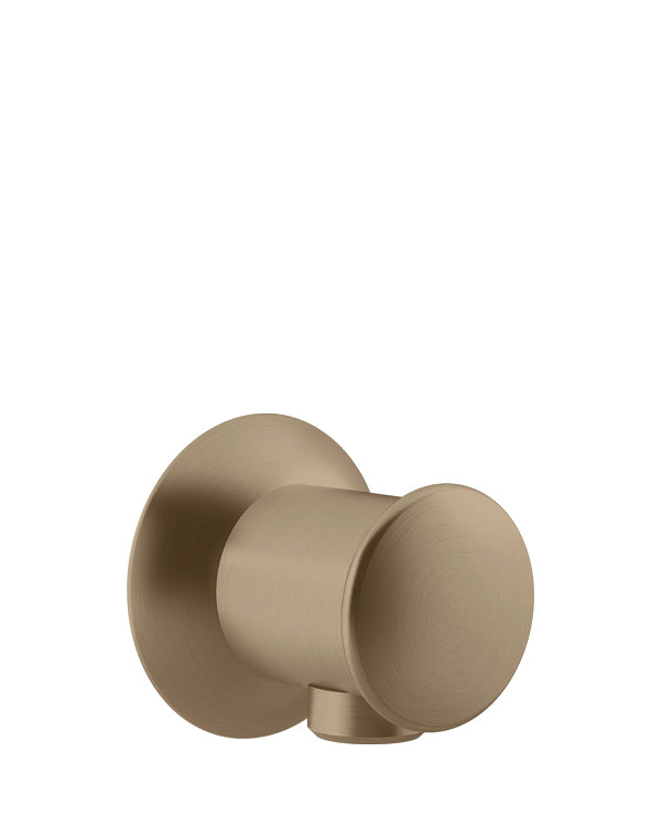 Wall Supply Outlet With Flange In Brushed Bronze Finish