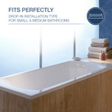 Ove 1700mm Drop-in Acrylic Bath In White Without Orange Bath Pillow