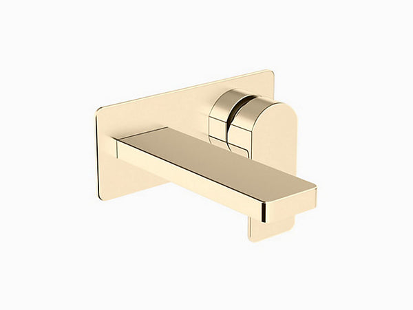 Parallel Wall mount Sc Lavatory Faucet in French Gold Finish