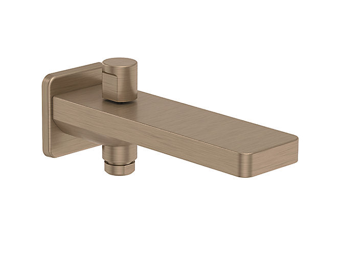 Parallel Bath Spout With Diverter In Brushed Bronze Finish