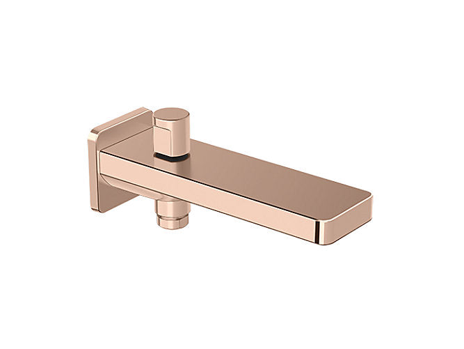 Parallel Bath Spout With Diverter In Rose Gold Finish
