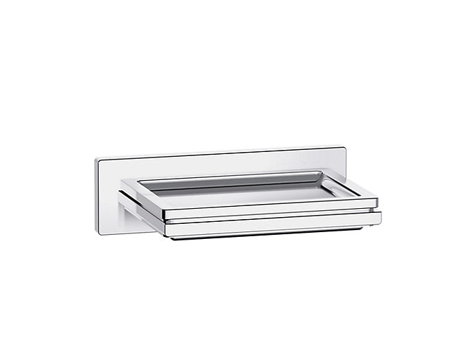 Complementary® Square Soap Dish with Glass in Polished chrome finish