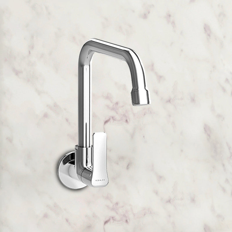Fore Tri Wall mount Cold Only Kitchen Faucet in Polished chrome finish