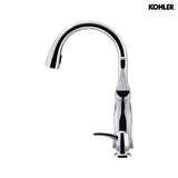 Mazz Pulldown Kitchen Faucet with Soap dispenser in Polished Chrome