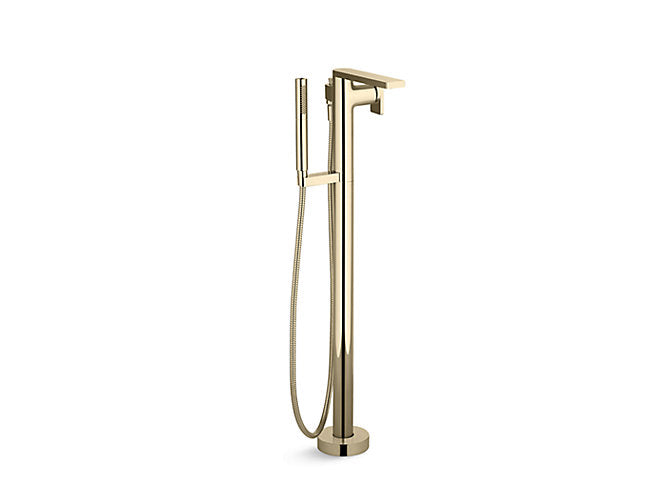 Composed Free Standing Bath Shower Faucet in French Gold Finish