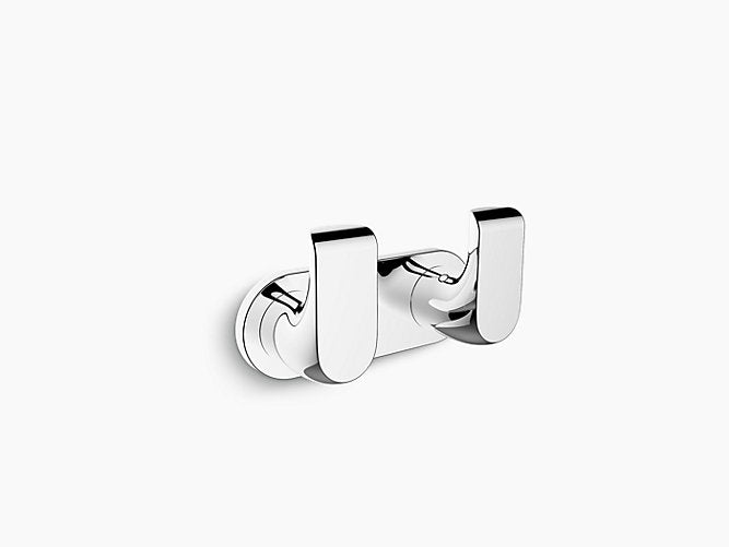 Avid Double Robe Hook in Polished Chrome