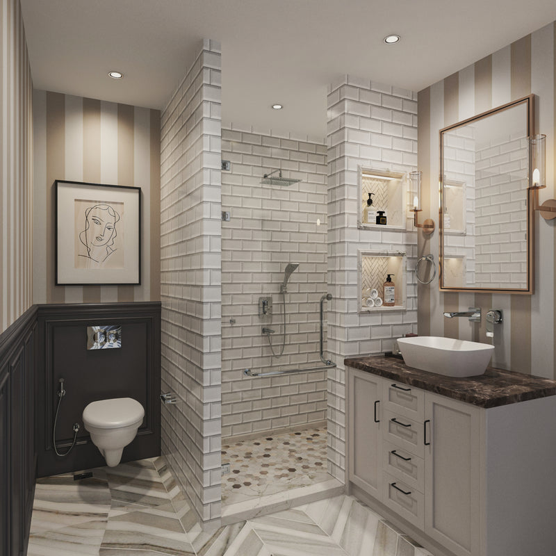 Full bathroom- Timeless classical design for Parent's bathroom