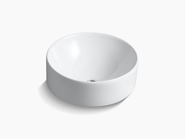 Chalice Round Basin Without Faucet Hole In White
