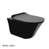 Vive Rimless Wall Hung Toilet Bowl Without Toilet Seat Cover In Black
