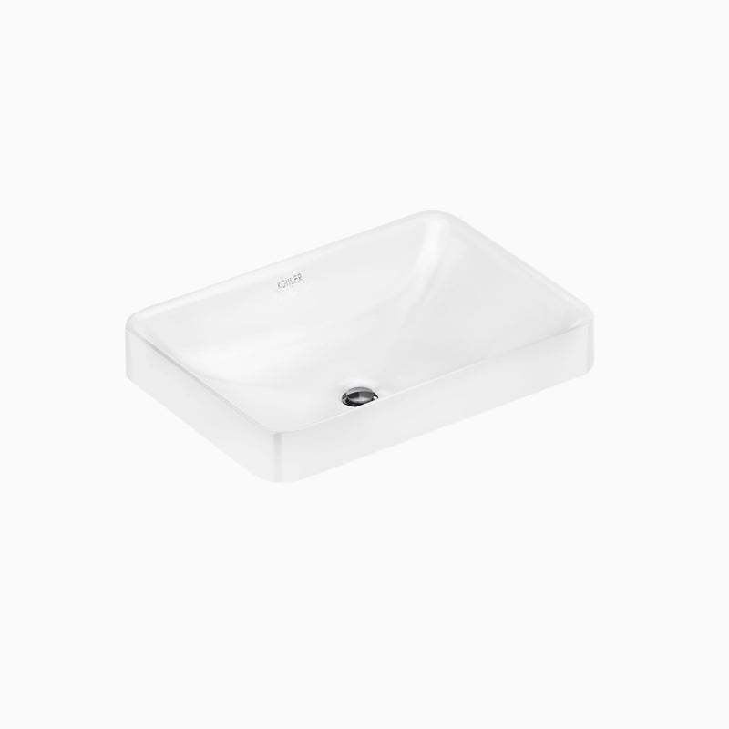 Forefront rectangular Table Top Basin in White colour