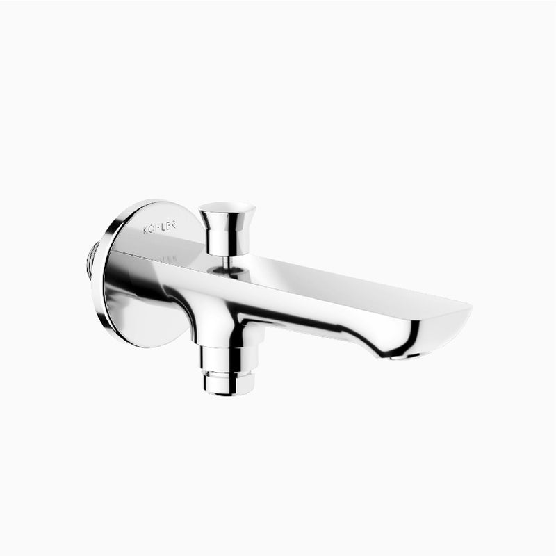 Fore Arc Bathspout With Button In Polished Chrome Finish