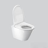 Brazn Rimless Wall Hung Toilet Without Toilet Seat Cover In White