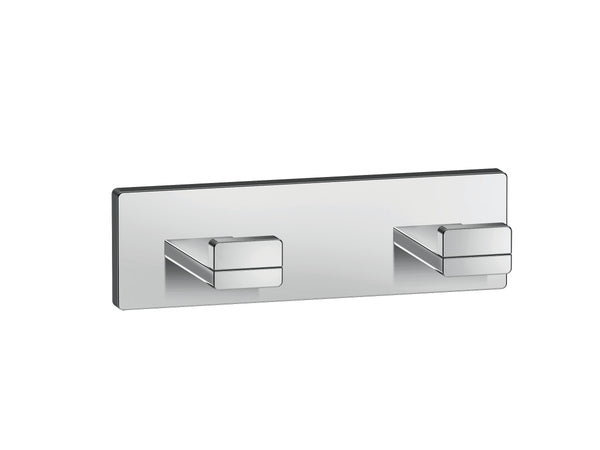Complementary® Square Double Robe Hook in Polished Chrome finish
