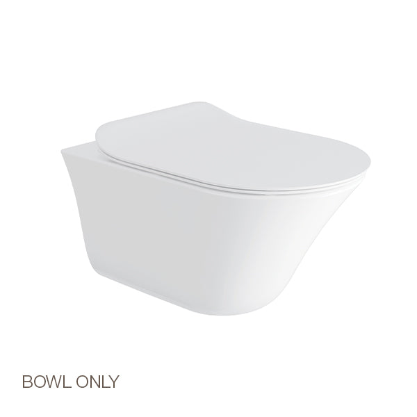 Vive Rimless Wall Hung Toilet Bowl Without Toilet Seat Cover In White