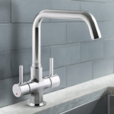 Cuff Dual Handle Deck mount Kitchen Mixer in Polished Chrome finish