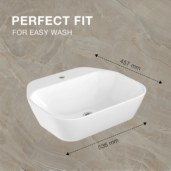 Kohler Span Square Table Top Square Wash Basin (With Hole) In White
