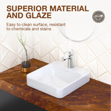 Forefront Table Top Wash Square Basin In White