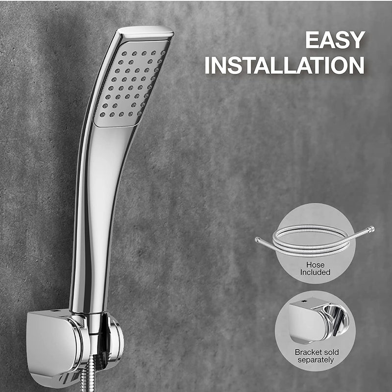 Eo Single Function Small Spatula Handshower With Hose in Polished Chrome finish