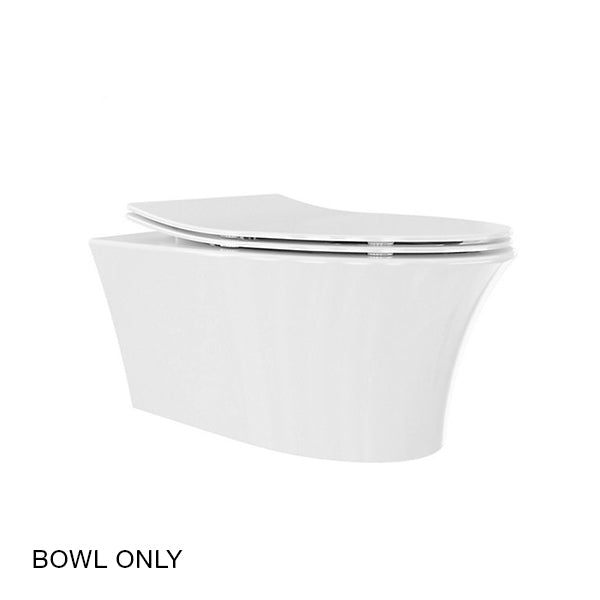 Veil Rimless Wall Hung Toilet Bowl Without Toilet Seat Cover In White