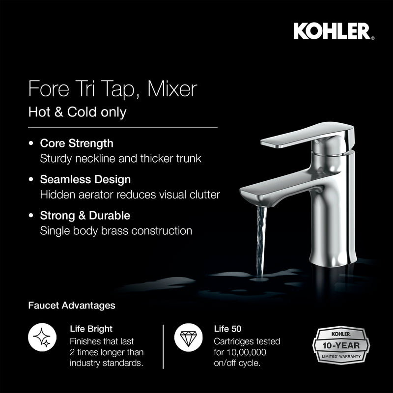 Fore Tri Mixer Bathset in Chrome finish