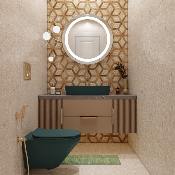 Grooming area- Vitality mirror with Modern life peacock basin combo
