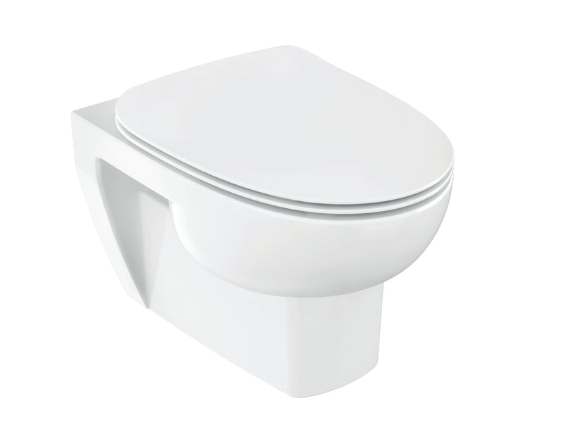 Reach Semi Skirt Wall Hung Toilet Bowl Without Toilet Seat Cover In White