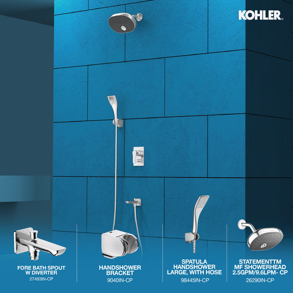 Statement Shower head with Spatula Handshower combo in Chrome
