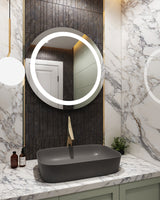 Grooming area- Vitality mirror with Modern life thunder grey basin combo