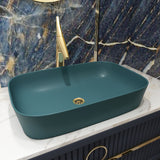 Grooming area- Modern life peacock basin with Essential capsule gold mirror combo