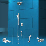 Statement Shower head with Handshower and Slide bar combo in Chrome