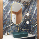 Grooming area- Modern life peacock basin with Essential capsule gold mirror combo